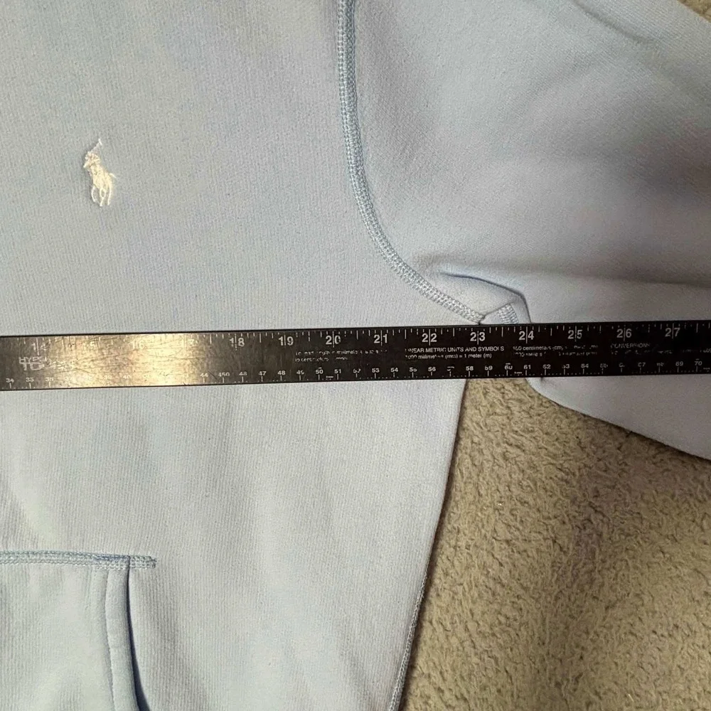Polo Ralph Lauren Mens Baby Blue Pony Logo Pullover Hoodie Sweatshirt Medium
